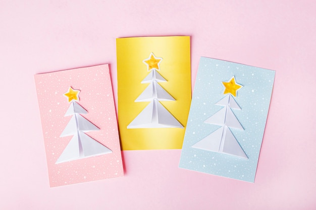 Christmas cards with Christmas trees