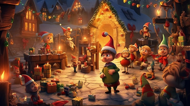 Christmas cartoon art