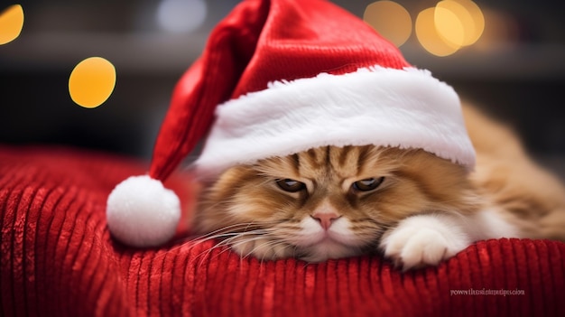 Foto la dolcezza del gatto di natale momenti festivi per i gatti da amare