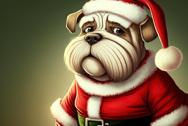 Christmas celebrations with a Santa Claus dog outfit