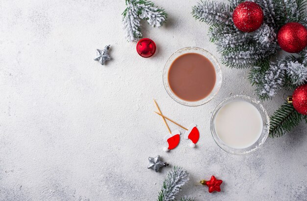 Christmas chocolate snowflake martini cocktail