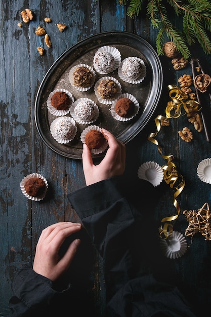 Christmas chocolate truffles