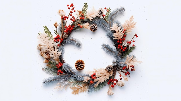 Christmas circle floral composition Winter wedding design