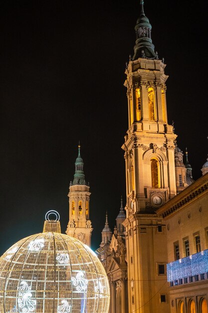 Christmas in the city of Zaragoza in Aragon Spain