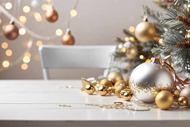 Christmas closeup empty table background