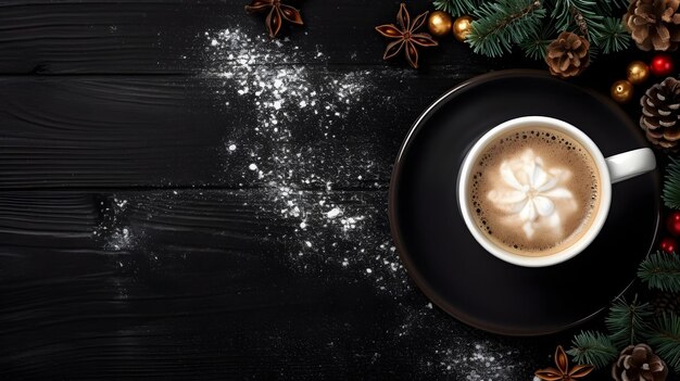 Christmas Coffee with Artistic Foam Design