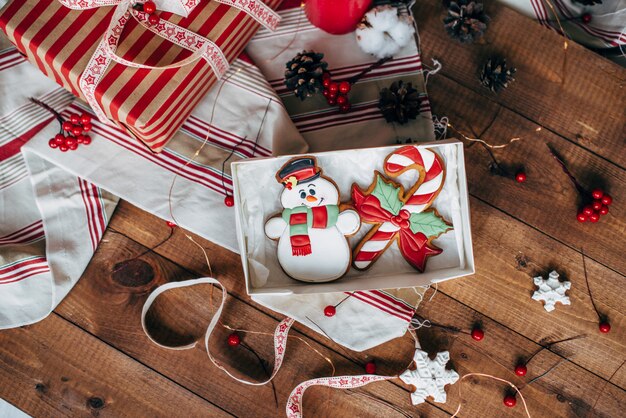 Christmas colorful gingerbread cookies.