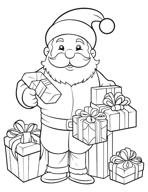 Photo christmas coloring page for kids