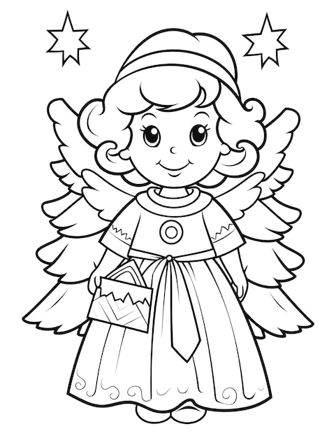 Photo christmas coloring page for kids