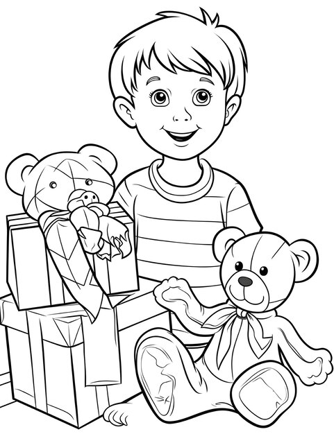 Photo christmas coloring page for kids