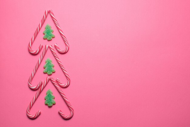 Christmas composition on a pink background