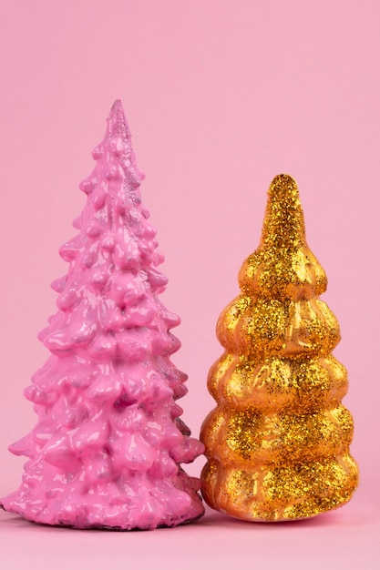 Christmas composition Pink and golden