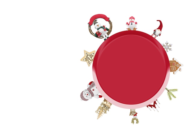 Christmas composition on white background flat lay Copy space New Year background