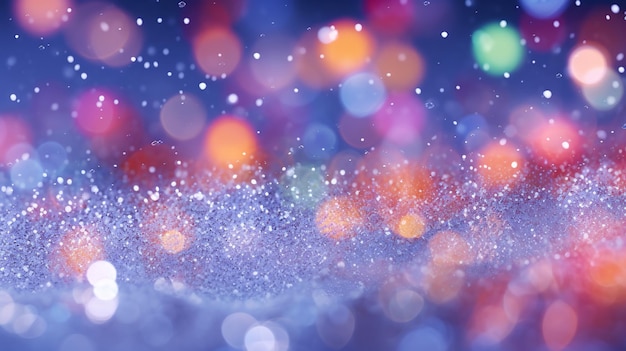 Christmas composition with bokeh of colorful glittery Christmas backdrop Generative AI