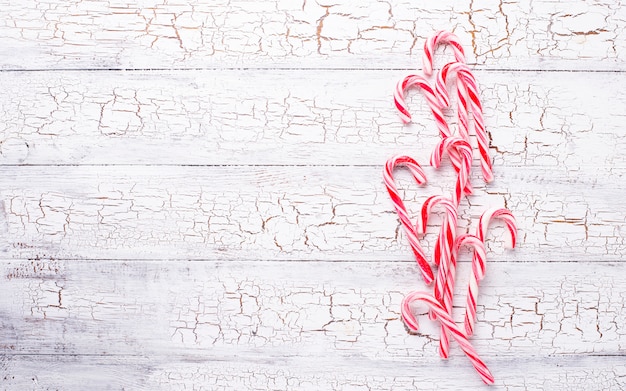 Christmas composition with candy cane