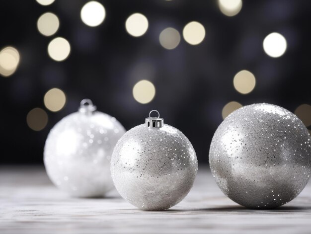 Photo christmas composition with copy space bokeh background