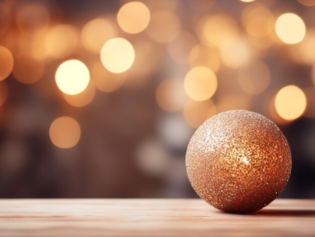 Photo christmas composition with copy space and bokeh background