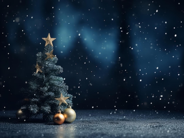 Christmas composition with copy space and bokeh background