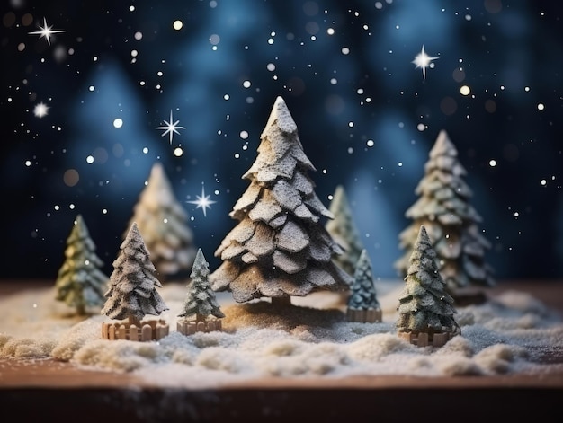 Christmas composition with copy space and bokeh background