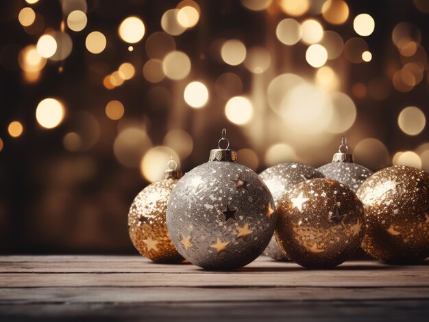 Christmas composition with copy space bokeh background