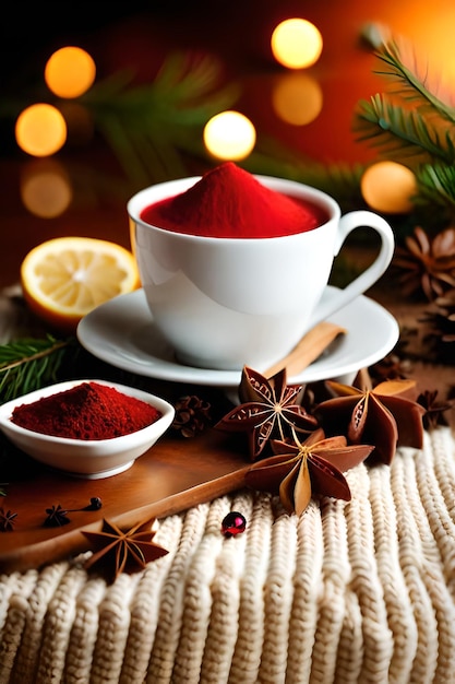 ニット要素に紅茶スパイスを入れたクリスマス組成物