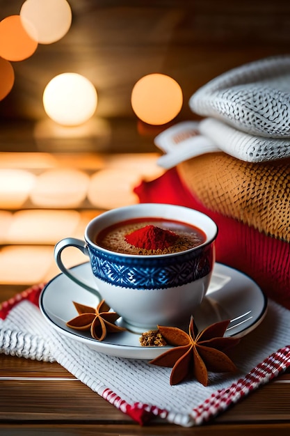 ニット要素に紅茶スパイスを入れたクリスマス組成物