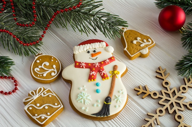 Christmas composition with gingerbread