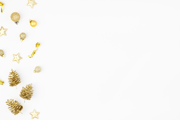 Christmas composition with golden decoration