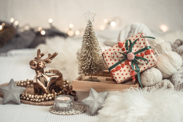 christmas composition with ornaments