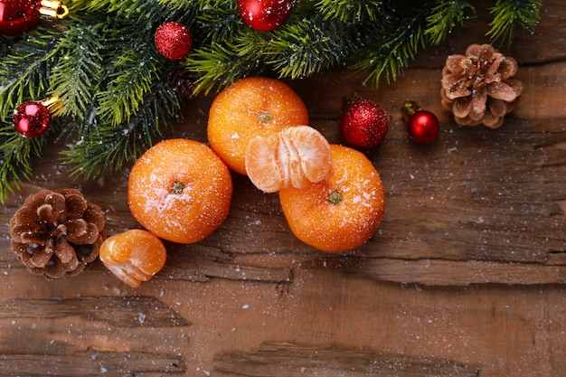 Christmas composition with tangerines