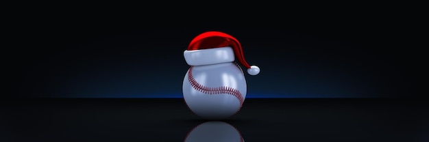 Christmas concept. Baseball ball. 3d rendering