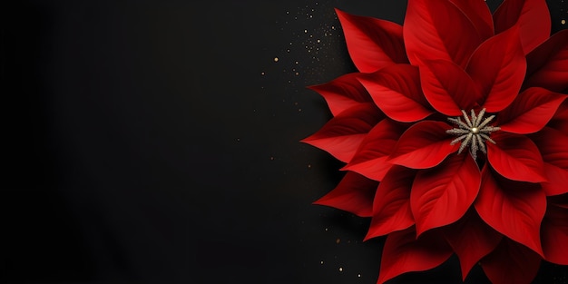 Christmas concept flower background flower in corners and empty space in middle