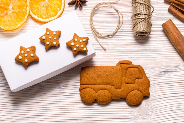 Christmas concept, gingerbread truck