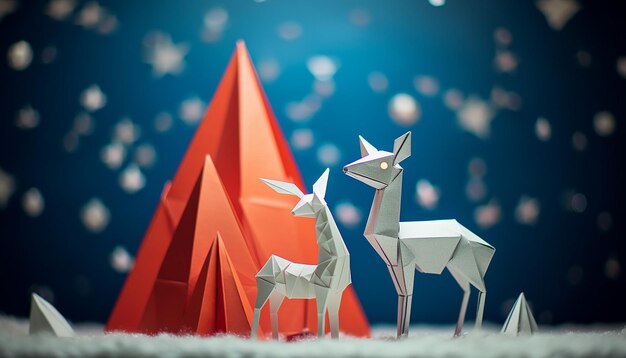 Foto origami di concept natalizio