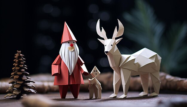 Foto origami di concept natalizio