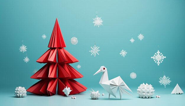 Foto origami di concept natalizio