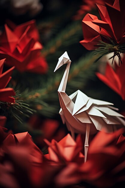 Foto origami di concept natalizio