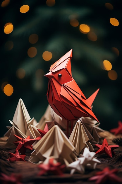 Foto origami di concept natalizio
