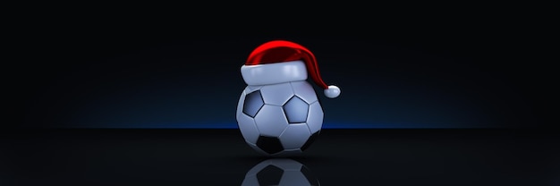 Рождественская концепция. футбольный мяч. 3d визуализация