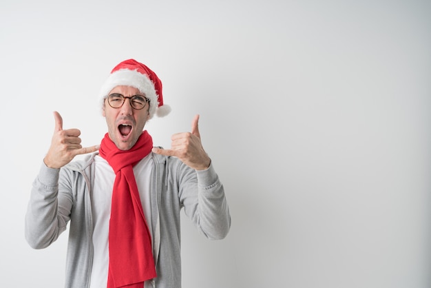 Christmas concepts - Young man gesturing