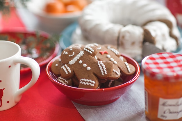 Christmas cookie. Ginger bread. Xmas background.