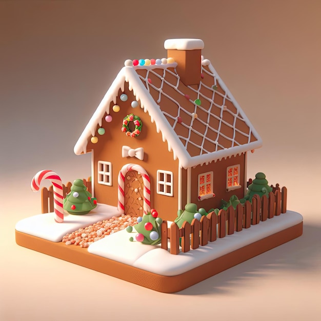 Christmas cookie house on a blank background