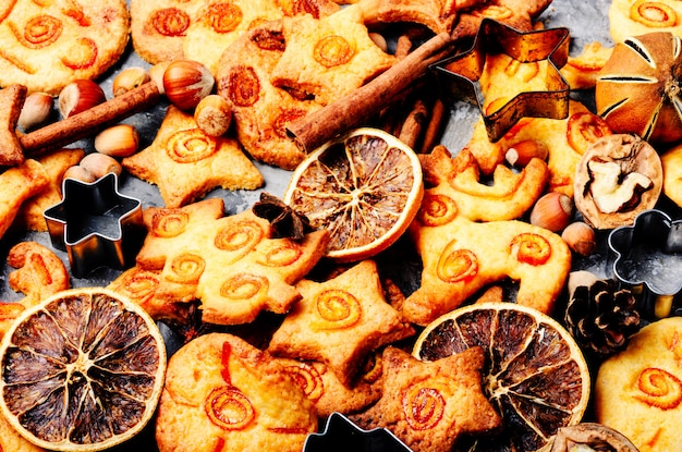 Christmas cookie on slate 