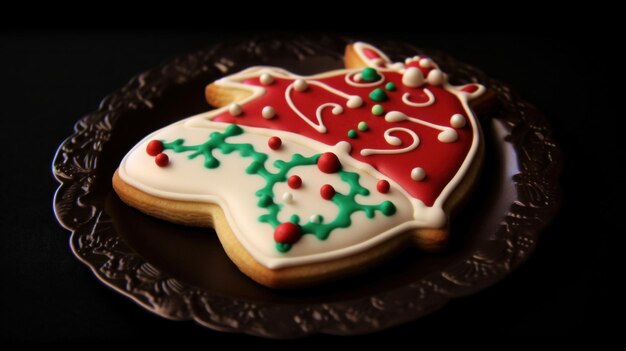 Christmas cookie With Christmas background AI generative