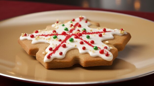 Christmas cookie With Christmas background AI generative