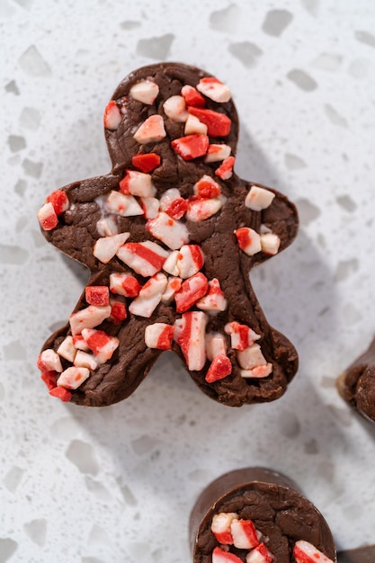 Christmas cookiecutter peppermint fudge