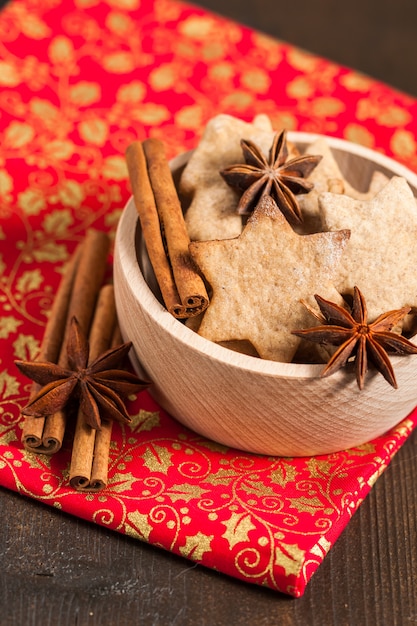 Christmas cookies in bowl