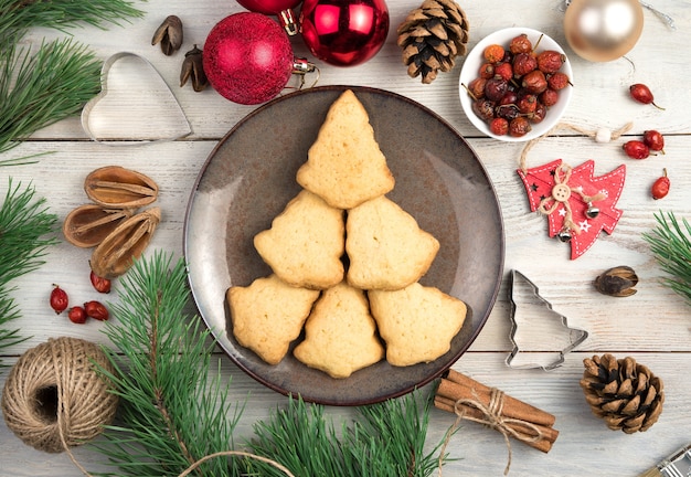 Christmas cookies on a Christmas background