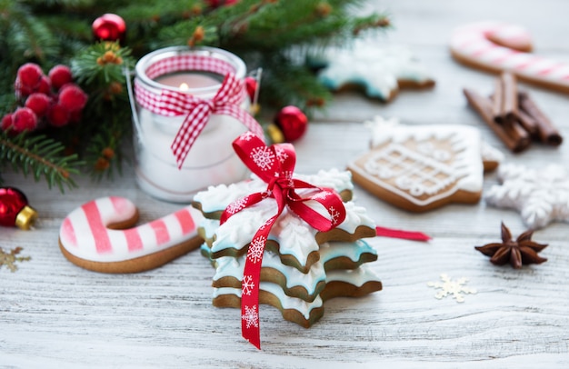 Christmas cookies and Christmas tree