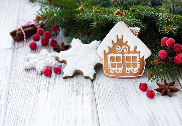 Christmas cookies and Christmas tree